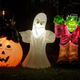 Halloween light-up lawn decorations (ghost, headstone, pumpkin, Frankenstein)